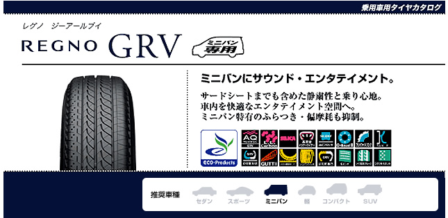 ブリヂストン レグノ GRV 225/55R18 98V 商品説明イメージ