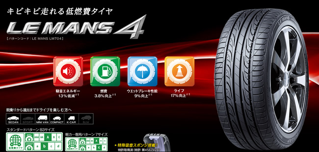 ダンロップ ル・マン 4 245/45R18 100W 商品説明イメージ
