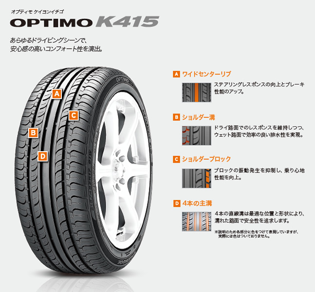 ハンコック オプティモ H415 205/60R16 92V 商品説明イメージ